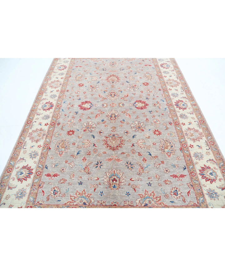 Afghan Ziegler Rug 6' 6" x 9' 5" Hand-Knotted | No. AT40959