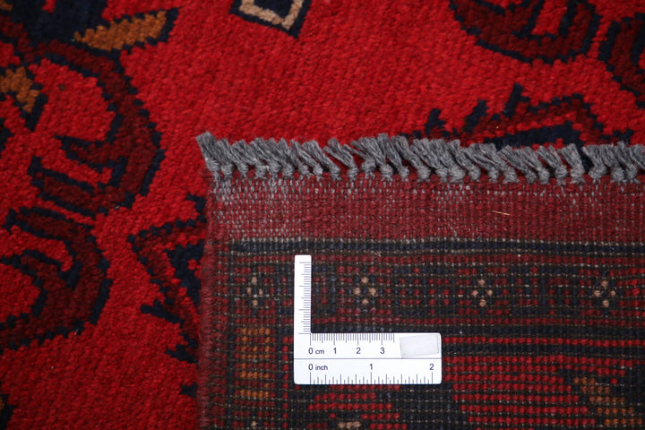 Red Afghan Tribal Rug 4' 2" x 6' 2" Hand-Knotted view