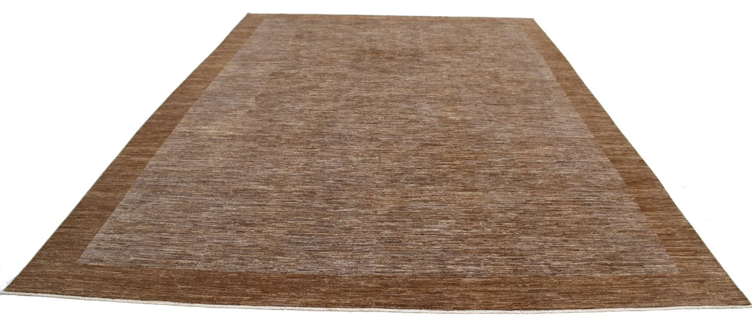 Brown Afghan Modcar Rug 9' 10" x 13' 6" Hand-Knotted | No. AT41131