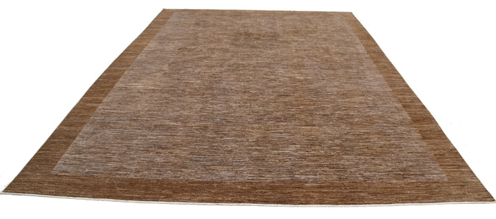 Brown Afghan Modcar Rug 9' 10" x 13' 6" Hand-Knotted | No. AT41131