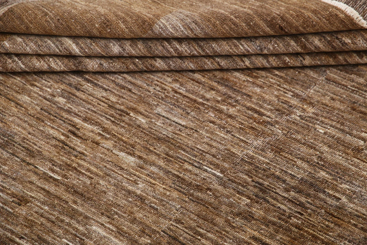 Brown Afghan Modcar Rug 9' 10" x 13' 6" Hand-Knotted | No. AT41131