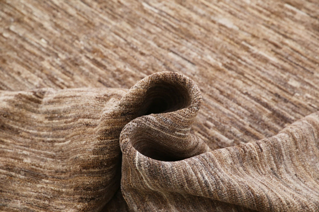 Brown Afghan Modcar Rug 9' 10" x 13' 6" Hand-Knotted | No. AT41131