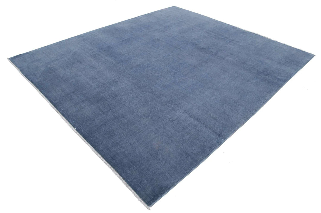 Grey Afghan Overdye Rug 8' 1" x 9' 5" Hand-Knotted | No. AT41243