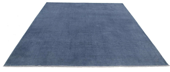Grey Afghan Overdye Rug 8' 1" x 9' 5" Hand-Knotted | No. AT41243