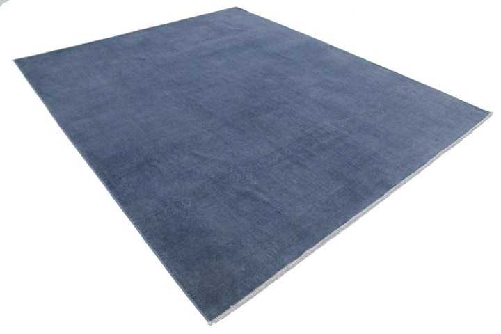 Grey Afghan Overdye Rug 8' 1" x 9' 5" Hand-Knotted | No. AT41243