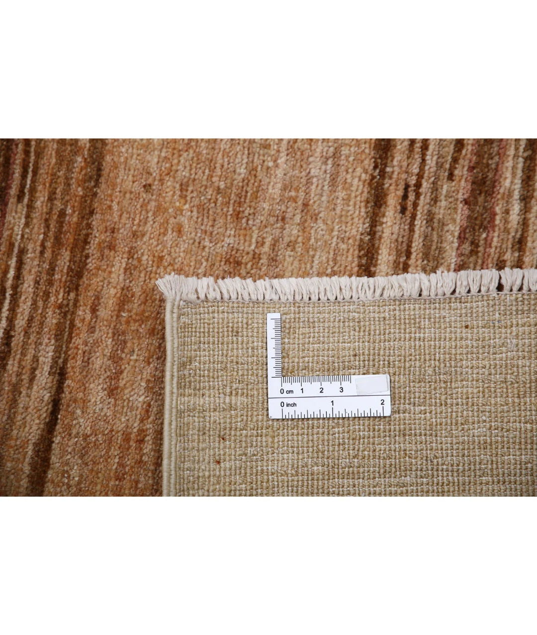 Beige Afghan Modcar Rug 6' 3" x 7' 9" Hand-Knotted | No. AT41333