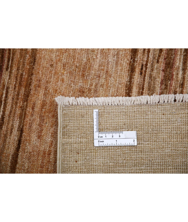 Beige Afghan Modcar Rug 6' 3" x 7' 9" Hand-Knotted | No. AT41333