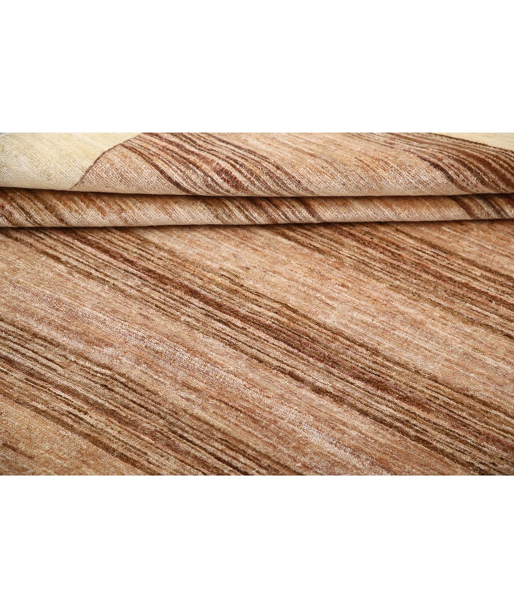 Beige Afghan Modcar Rug 6' 3" x 7' 9" Hand-Knotted | No. AT41333