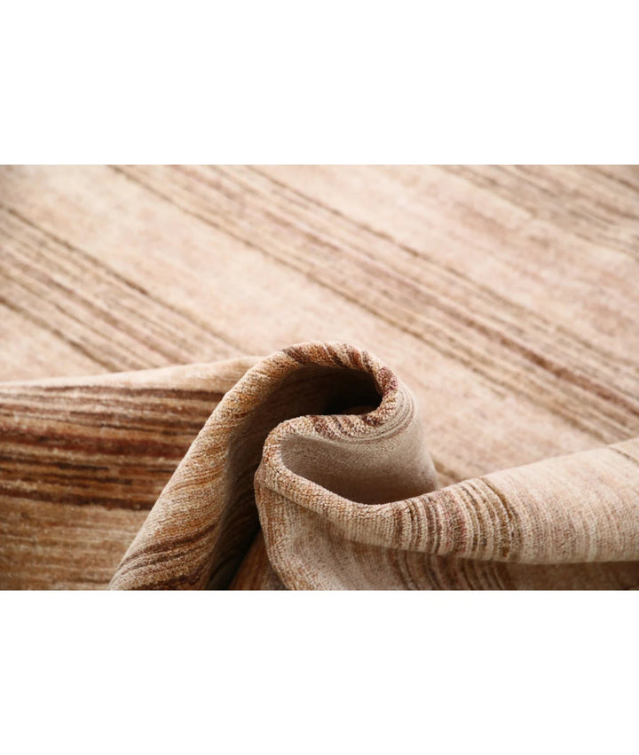 Beige Afghan Modcar Rug 6' 3" x 7' 9" Hand-Knotted | No. AT41333