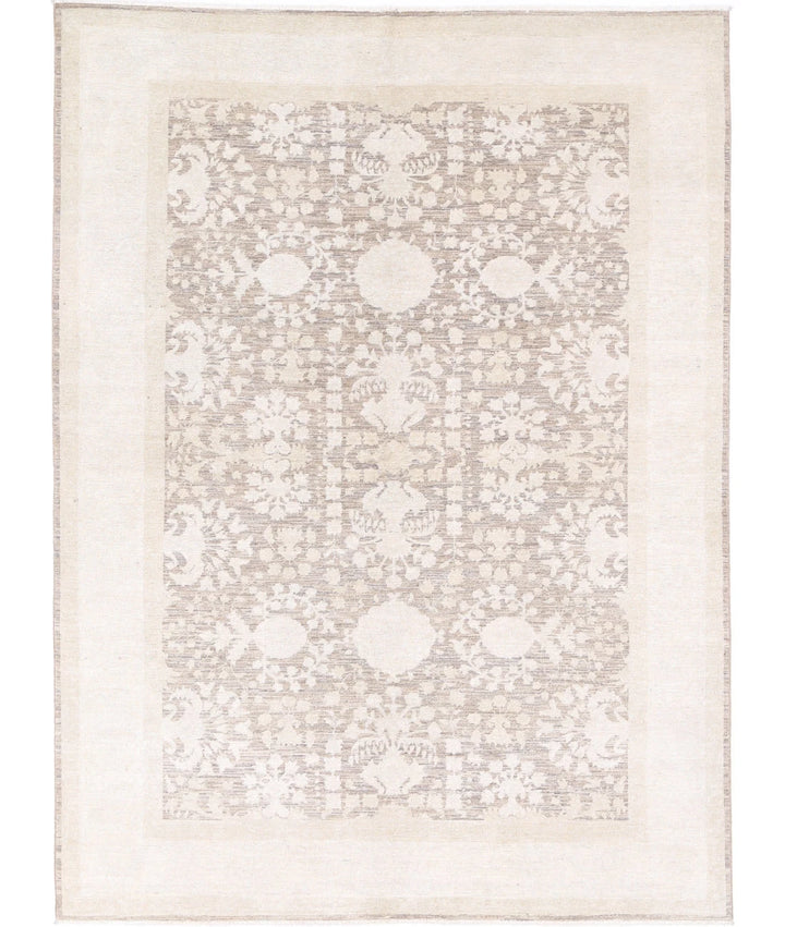 Afghan Tabriz Rug 6' 0" x 8' 3" Hand-Knotted | No. AT41390