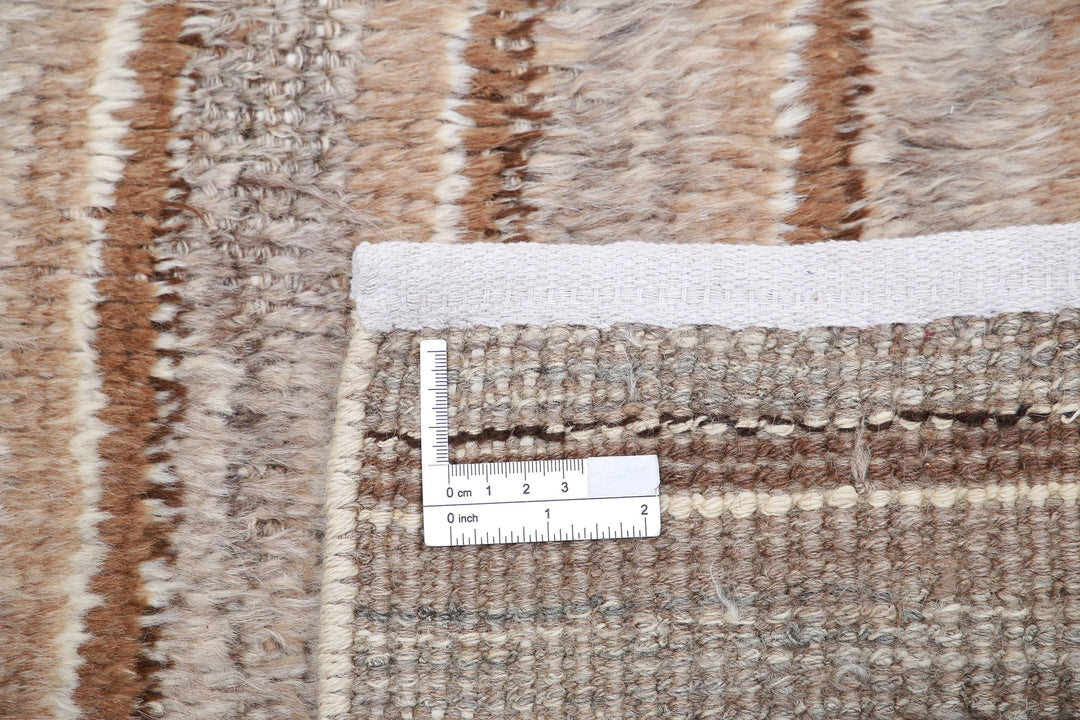 Grey Afghan Tribal Rug 4' 2" x 5' 11" Hand-Knotted | No. AT41404