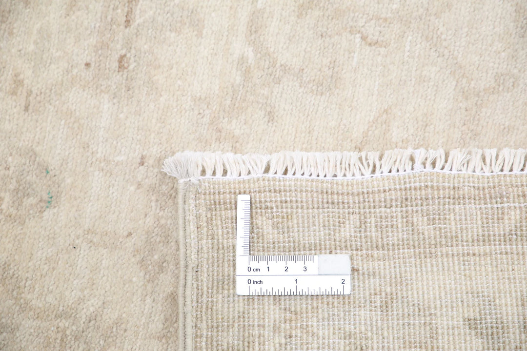 Ivory Afghan Serenity Rug 2' 6" x 9' 5" Hand-Knotted | No. AT41423