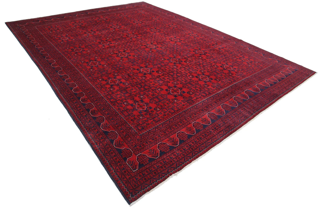 Red Afghan Khal Muhammadi Rug 9' 9" x 12' 11" Hand-Knotted | No. AT41506