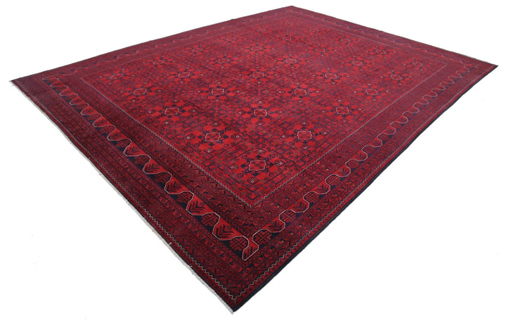 Red Afghan Khal Muhammadi Rug 9' 9" x 12' 11" Hand-Knotted | No. AT41506