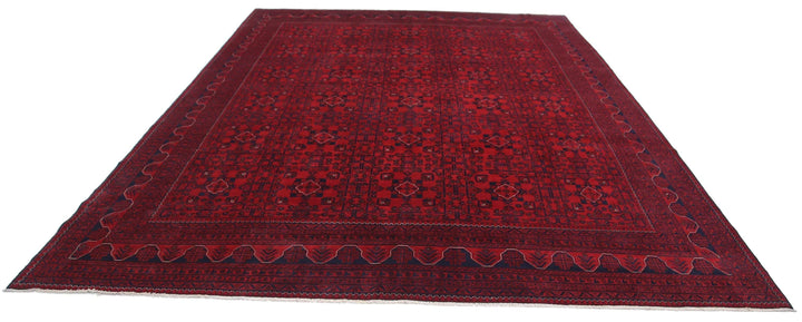 Red Afghan Khal Muhammadi Rug 9' 9" x 12' 11" Hand-Knotted | No. AT41506