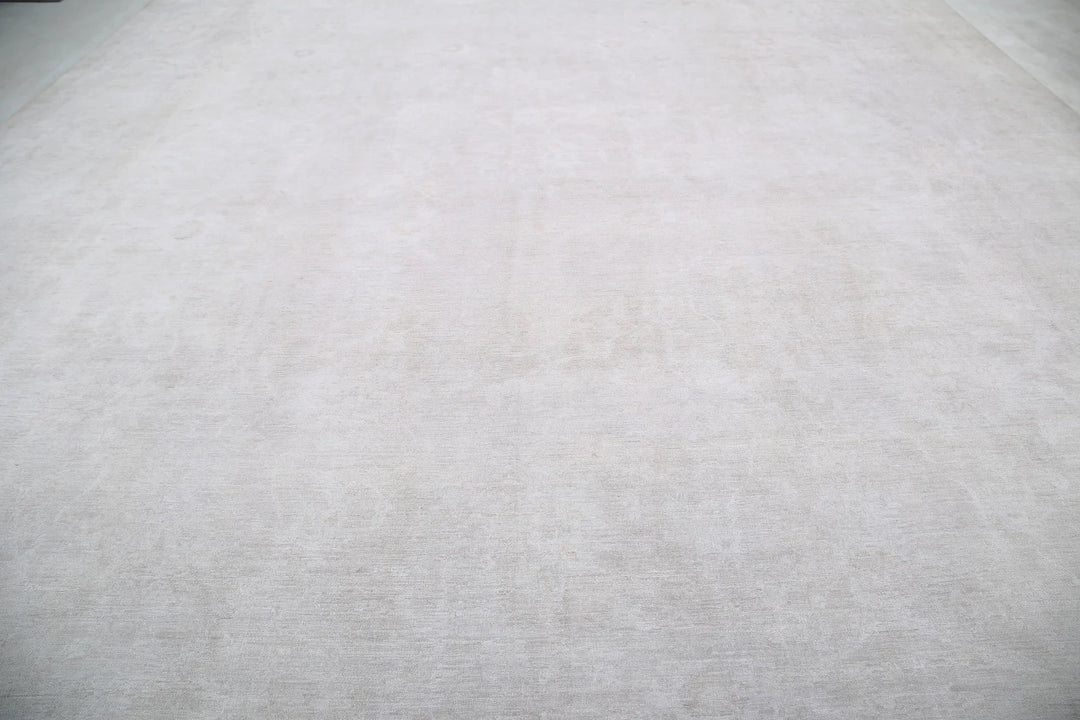 Ivory Afghan Serenity Rug 14' 7" x 18' 11" Hand-Knotted | No. AT41592