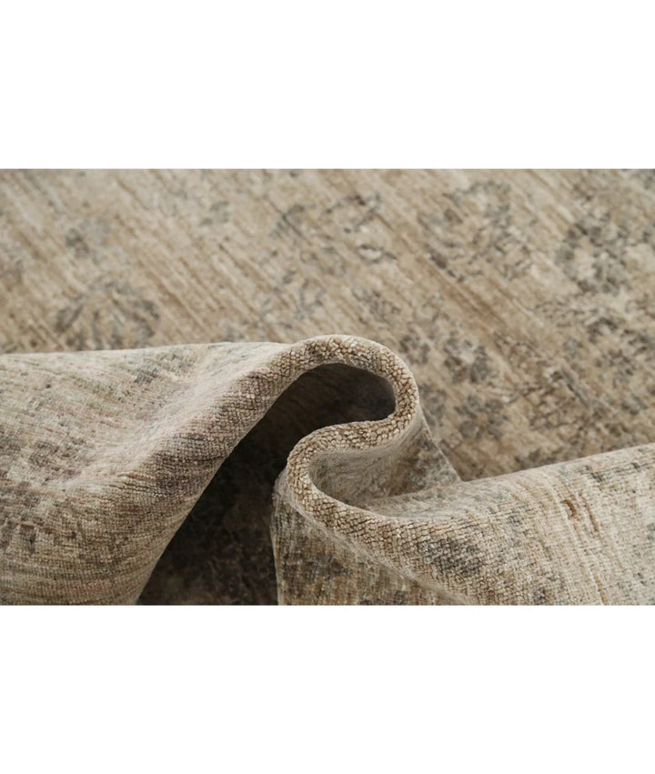 Brown Afghan Ziegler Rug 4' 0" x 5' 7" Hand-Knotted | No. AT41598