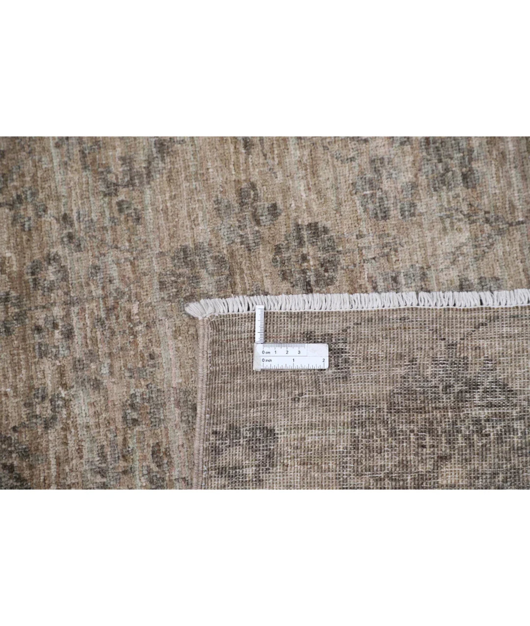 Brown Afghan Ziegler Rug 4' 0" x 5' 7" Hand-Knotted | No. AT41598