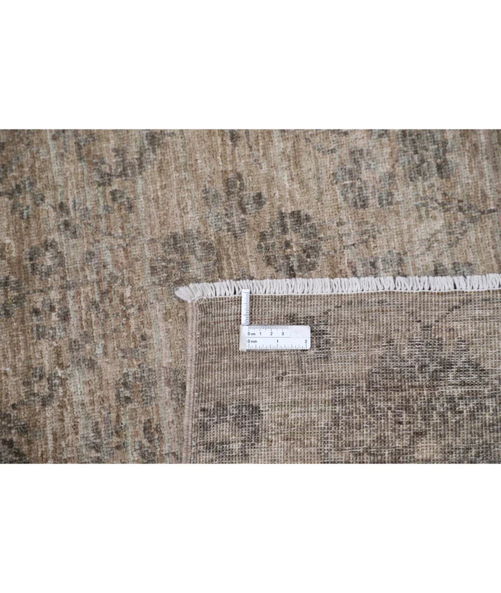 Brown Afghan Ziegler Rug 4' 0" x 5' 7" Hand-Knotted | No. AT41598