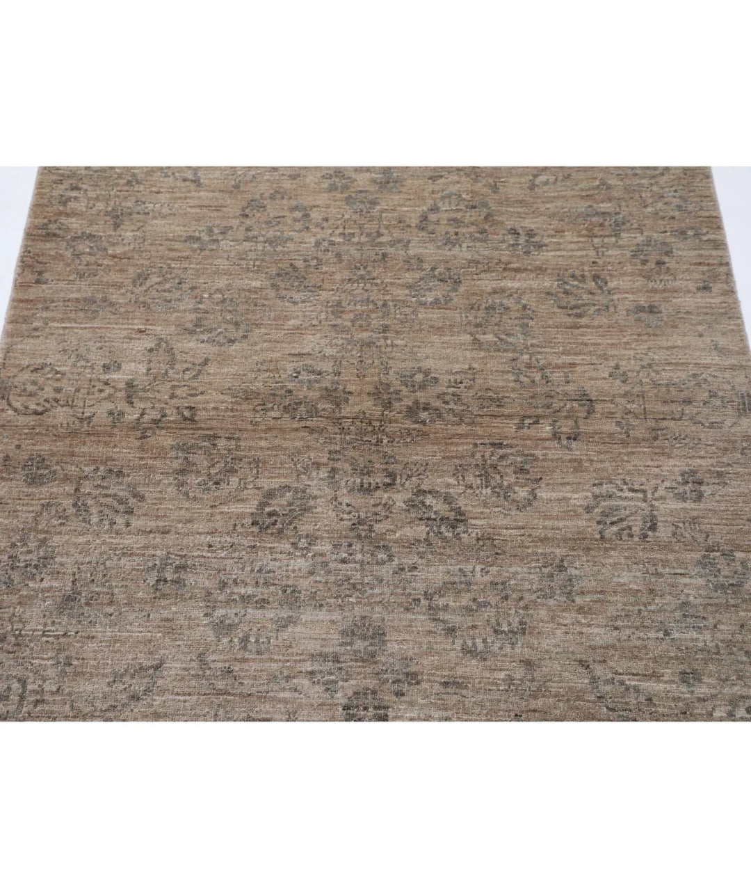 Brown Afghan Ziegler Rug 4' 0" x 5' 7" Hand-Knotted | No. AT41598