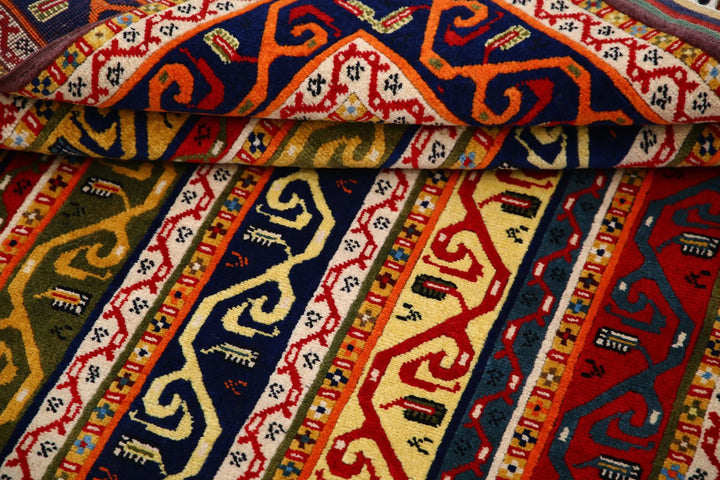 Afghan Shaal Rug 4' 1" x 7' 7" Hand-Knotted | No. AT41683
