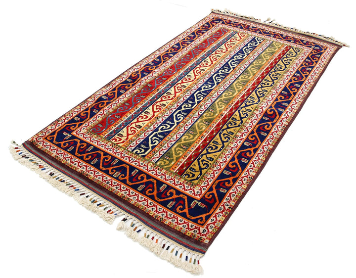 Afghan Shaal Rug 4' 1" x 7' 7" Hand-Knotted | No. AT41683