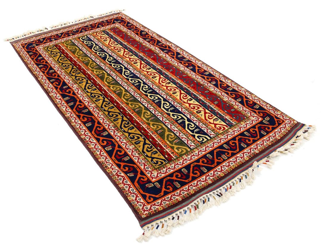 Afghan Shaal Rug 4' 1" x 7' 7" Hand-Knotted | No. AT41683