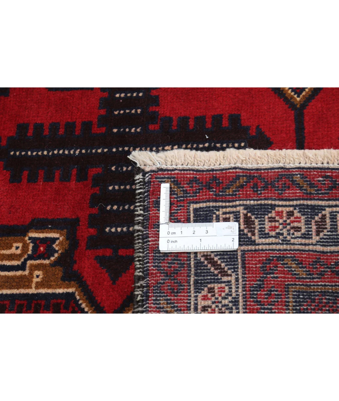 Red Afghan Tribal Rug 2' 9" x 4' 5" Hand-Knotted | No. AT41724