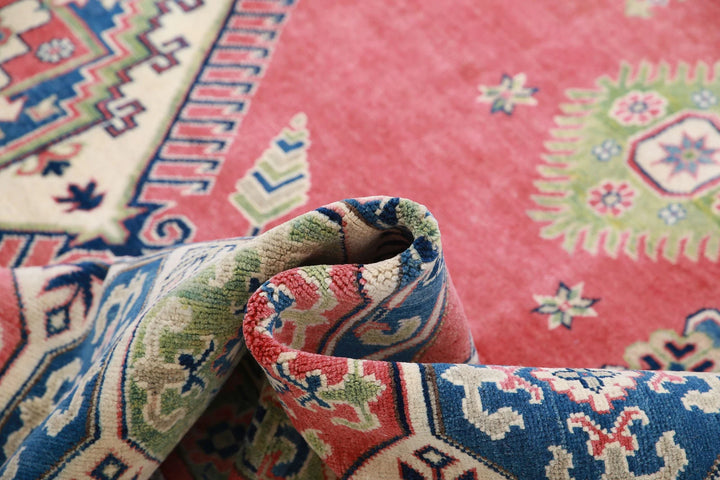 Afghan Kazak Rug 9' 1" x 11' 8" Hand-Knotted | No. AT41725