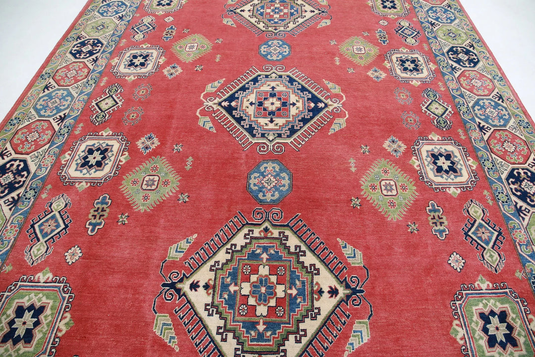 Afghan Kazak Rug 9' 1" x 11' 8" Hand-Knotted | No. AT41725