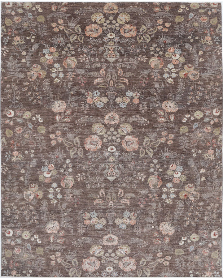 Afghan Tabriz Rug 8' 10" x 11' 3" Hand-Knotted | No. AT41773