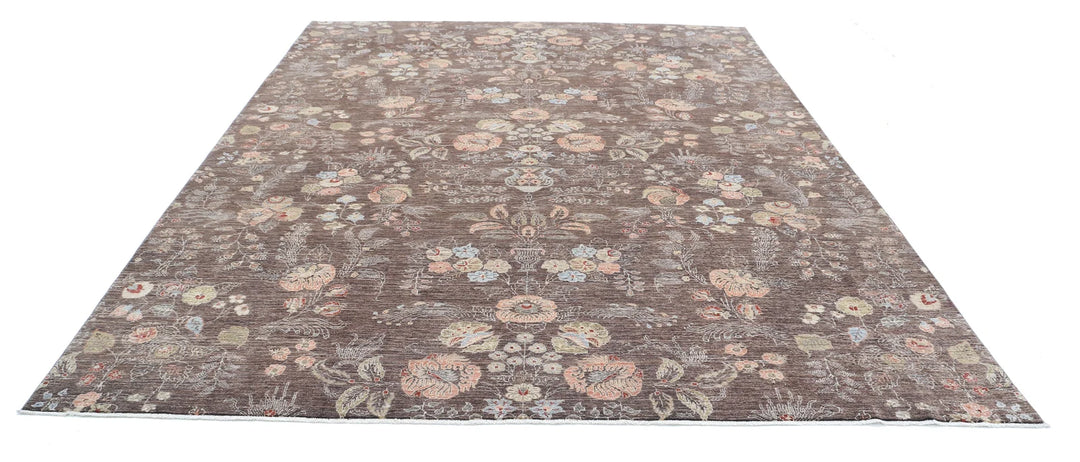 Afghan Tabriz Rug 8' 10" x 11' 3" Hand-Knotted | No. AT41773