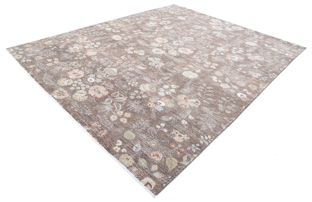 Afghan Tabriz Rug 8' 10" x 11' 3" Hand-Knotted | No. AT41773