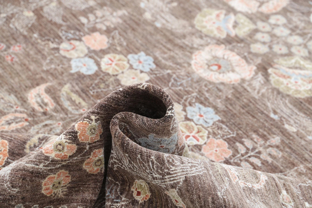 Afghan Tabriz Rug 8' 10" x 11' 3" Hand-Knotted | No. AT41773