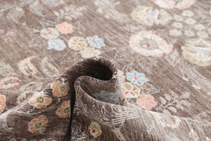 Afghan Tabriz Rug 8' 10" x 11' 3" Hand-Knotted | No. AT41773