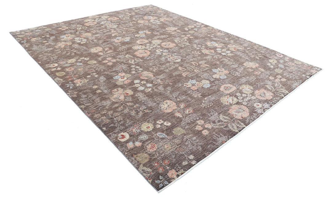 Afghan Tabriz Rug 8' 10" x 11' 3" Hand-Knotted | No. AT41773