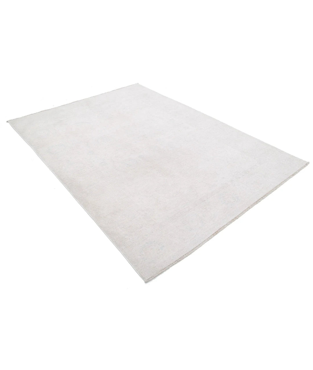 Ivory Afghan Serenity Rug 5' 7" x 7' 8" Hand-Knotted | No. AT41791