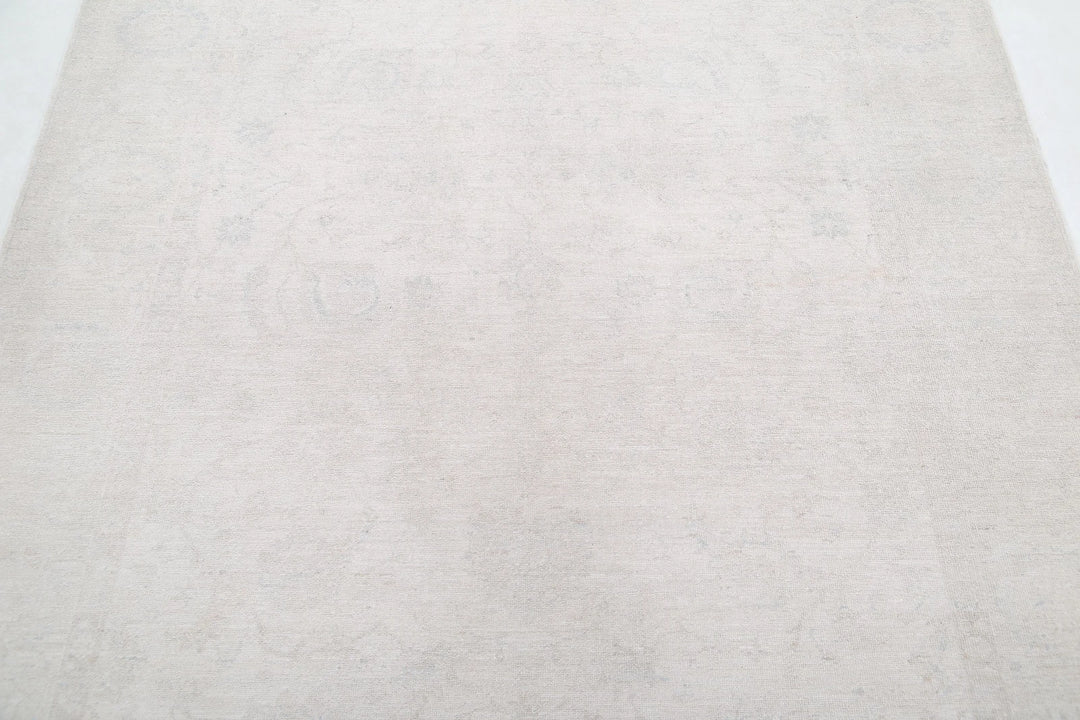 Ivory Afghan Serenity Rug 5' 7" x 7' 8" Hand-Knotted | No. AT41791