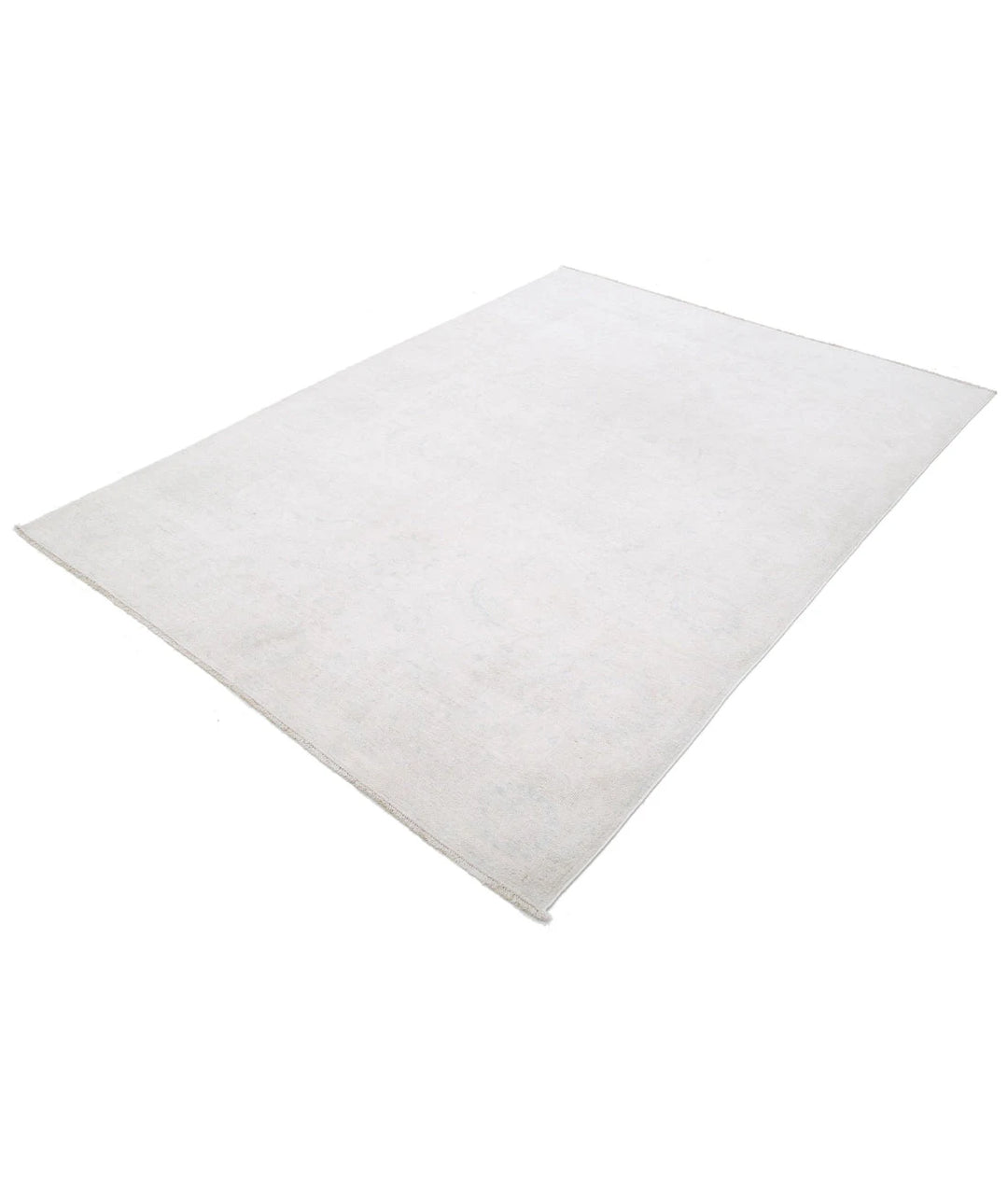 Ivory Afghan Serenity Rug 5' 7" x 7' 8" Hand-Knotted | No. AT41791