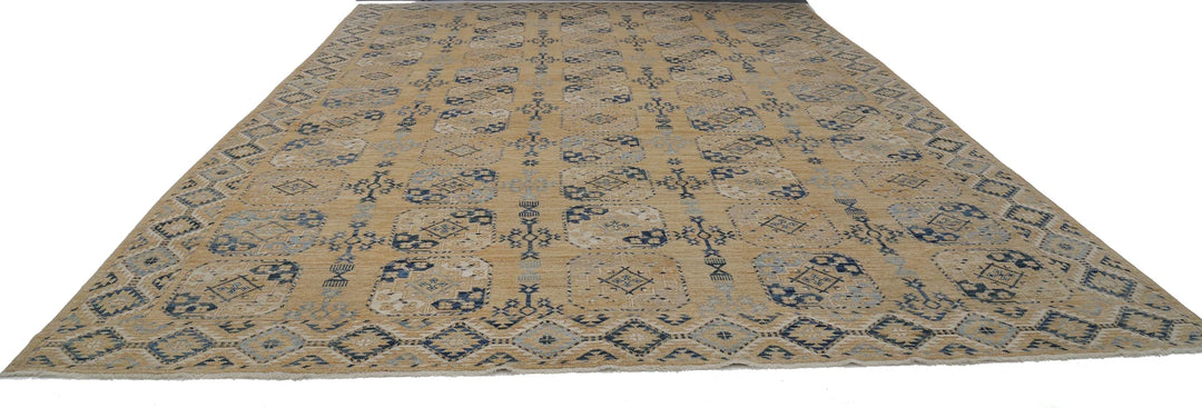 Afghan Oushak Rug 12' 10" x 17' 2" Hand-Knotted | No. AT41842