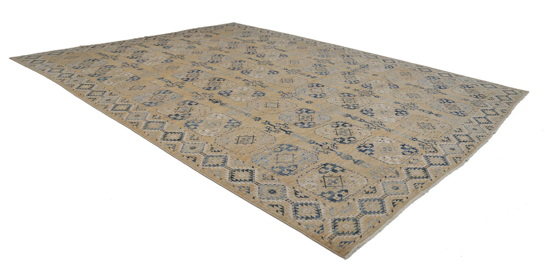 Afghan Oushak Rug 12' 10" x 17' 2" Hand-Knotted | No. AT41842