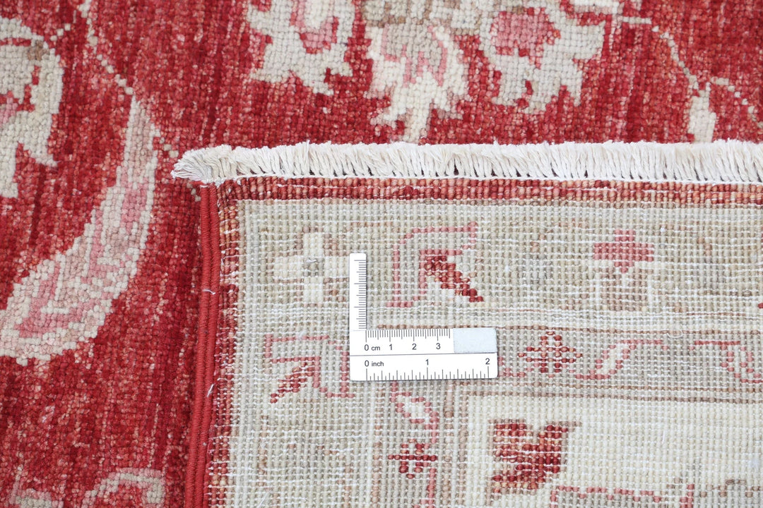 Red Afghan Ziegler Rug 8' 2" x 10' 11" Hand-Knotted | No. AT41918