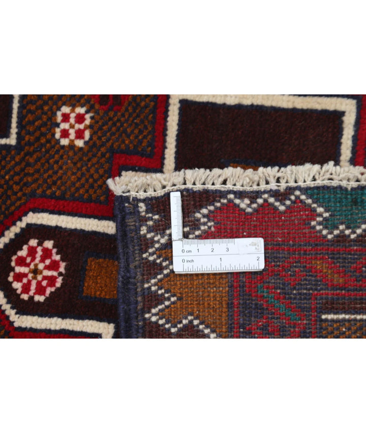 Red Afghan Tribal Rug 2' 9" x 4' 8" Hand-Knotted | No. AT41986