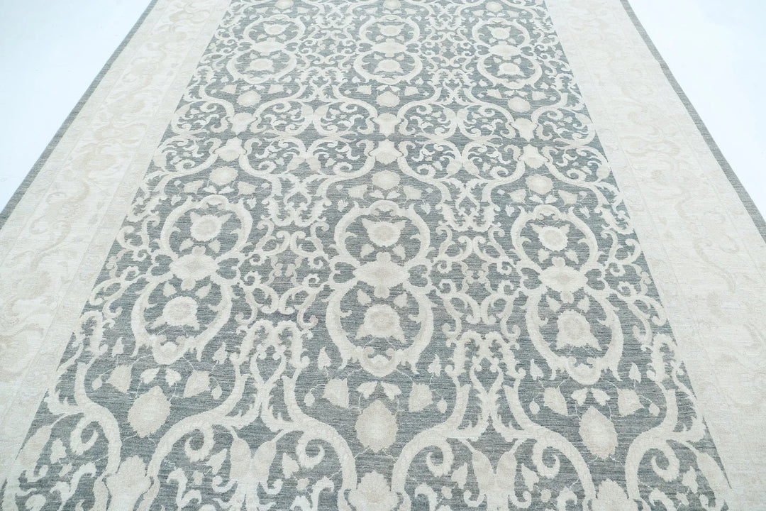 Afghan Serenity Rug 8' 9" x 12' 6" Hand-Knotted | No. AT42046