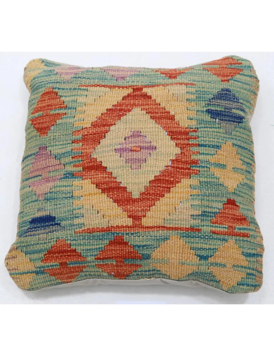 Afghan Tribal Pillow 1' 5" x 1' 5" Hand-Woven | No. AT42049