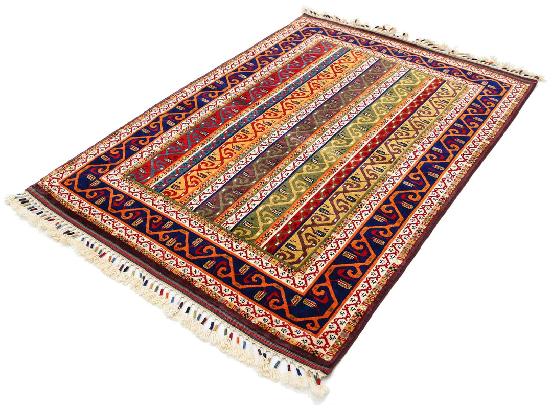 Afghan Shaal Rug 4' 5" x 6' 3" Hand-Knotted | No. AT42050
