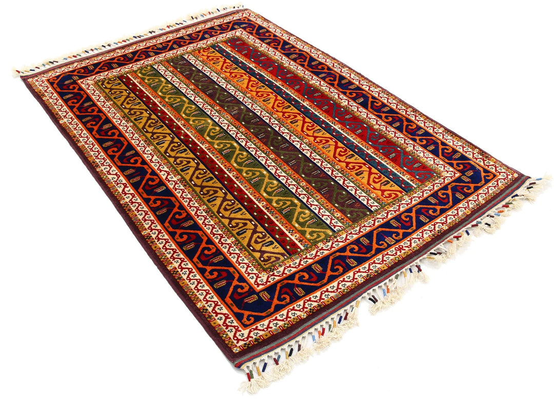Afghan Shaal Rug 4' 5" x 6' 3" Hand-Knotted | No. AT42050