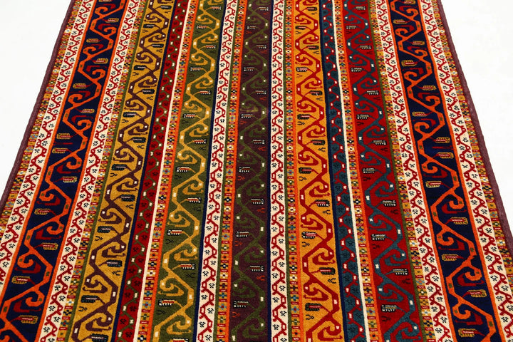 Afghan Shaal Rug 4' 5" x 6' 3" Hand-Knotted | No. AT42050