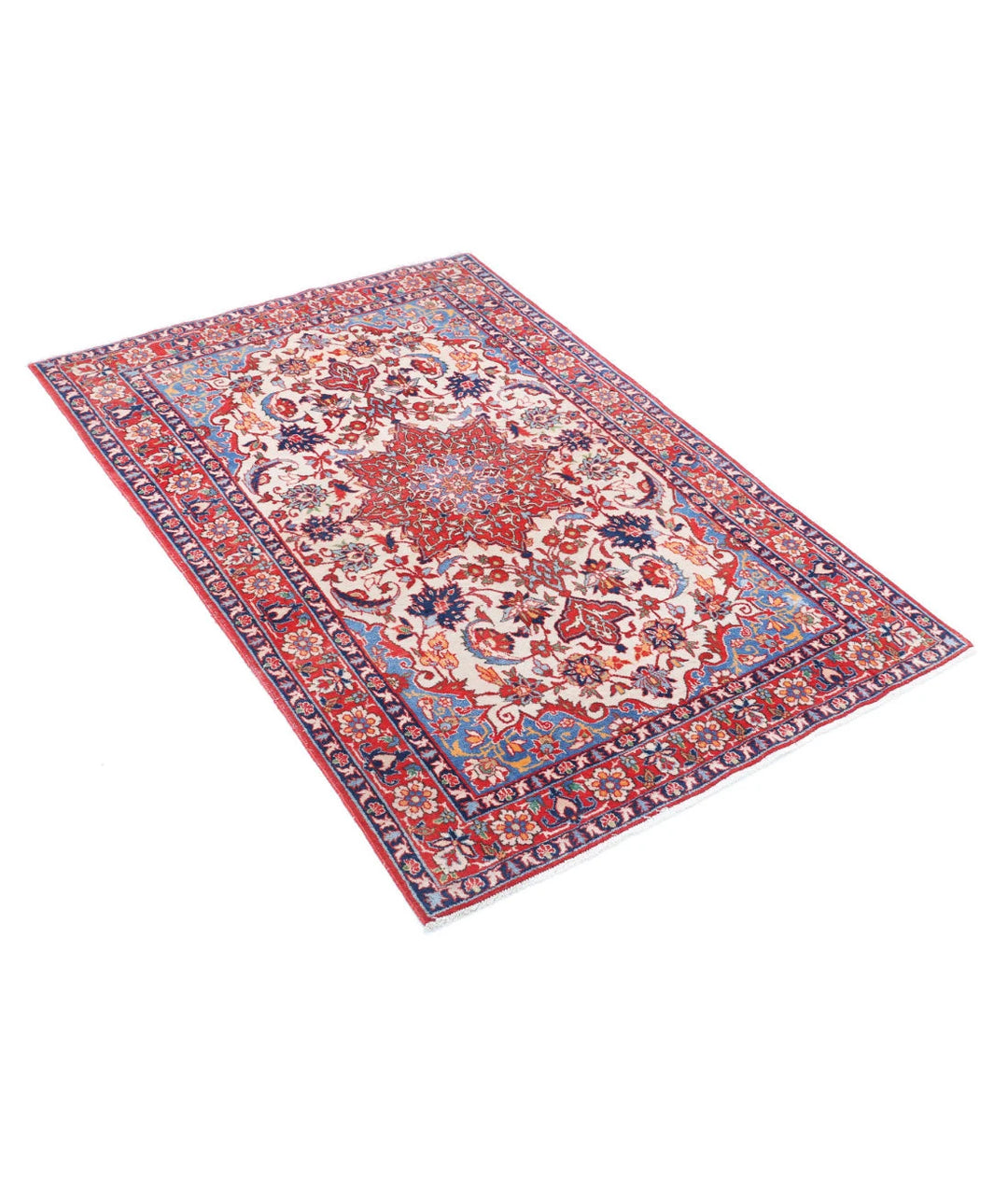 Persian Isfahan Rug 3' 3" x 4' 10" Hand-Knotted | No. AT42092