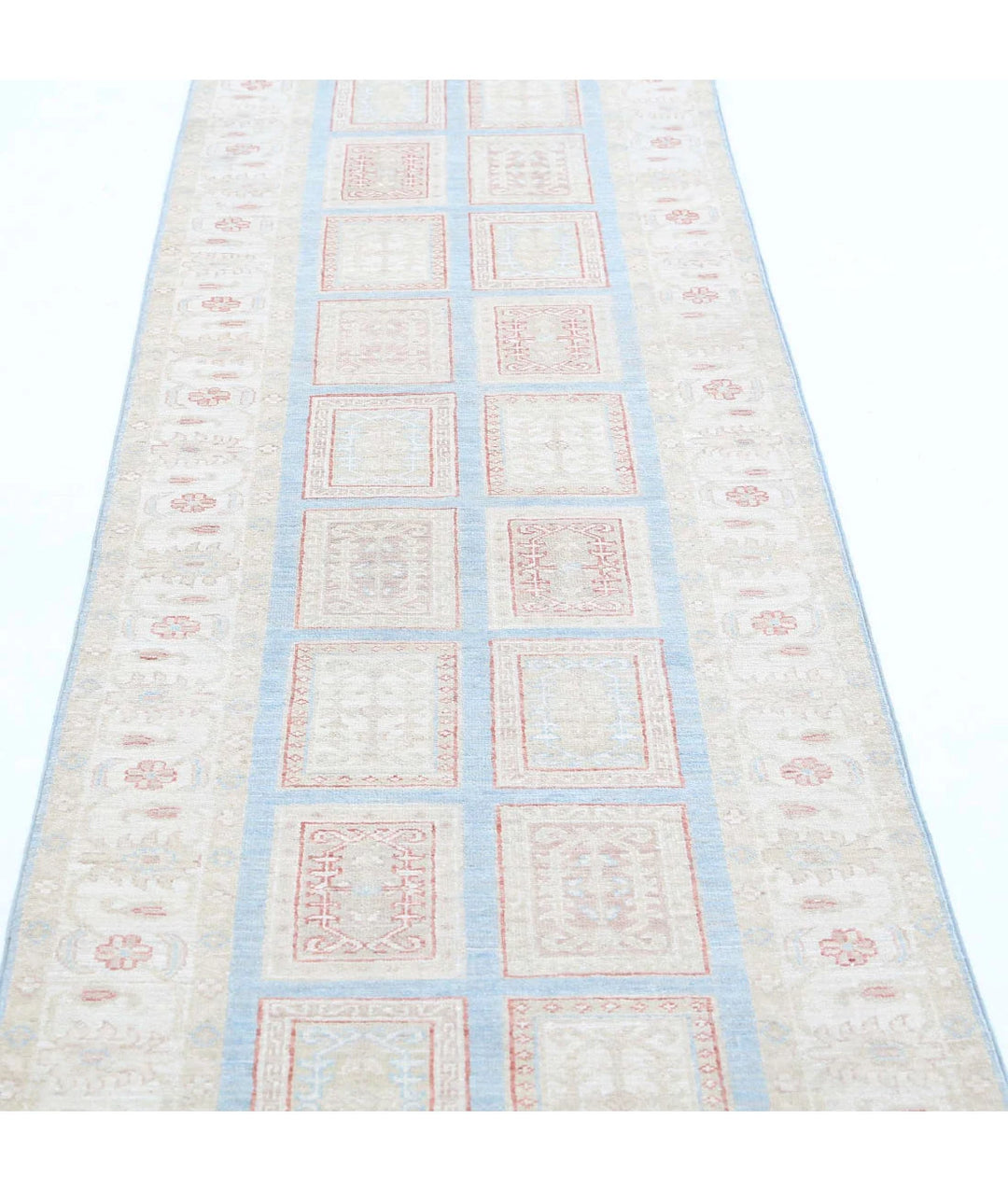 Afghan Bakhtiari Runner Rug 2' 8" x 9' 6" Hand-Knotted | No. AT42151